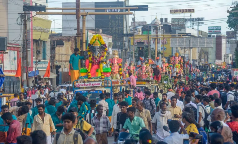 A procession of 52 Ganesha idols in Thanjavur News