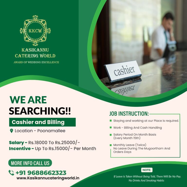 Cashier and billing Jobs in Poonamallee